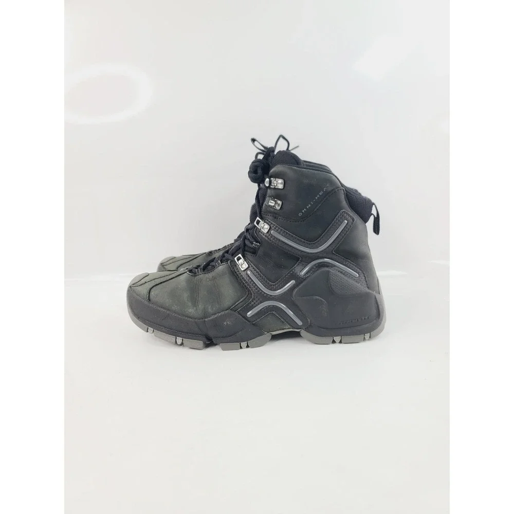 Columbia, Lace Up Round Toe Hiking Boots / Trail Shoes Mens Size 10.5 Black Grey